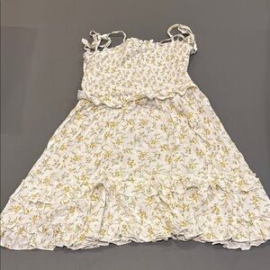 Forever 21 White and Yellow Textured Dress